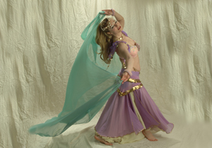 Debora Broderius in a studio portrait of 'Dance into Eternity' which was performed in conjunction with the Venus Rising Bellydance Troupe