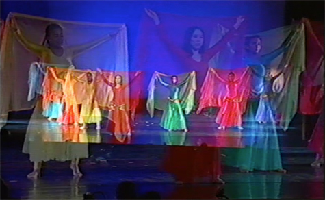 Students of the Ethel Walker School (Simsbury, CT) in Debora Broderius's 'Veil of Illumination'
